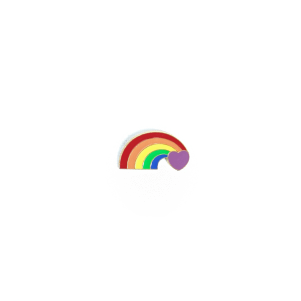 Pin corazón fugaz arcoiris